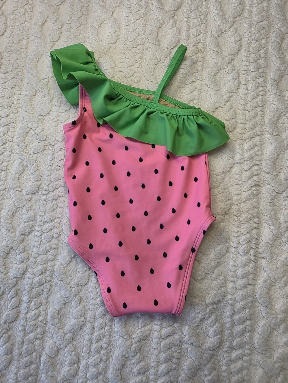 Old Navy Baby Watermelon One Shoulder Swimsuit 6-12M